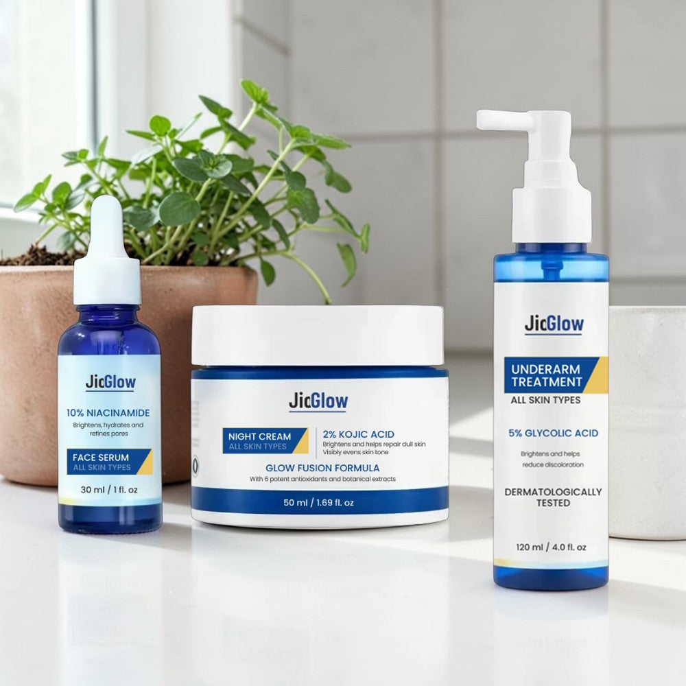 Skincare Combo Kit | Face Serum + Night Cream + Underarm Treatment